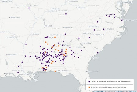Slave Narratives Alabama Map